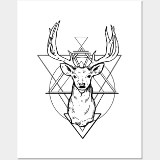 Geometric Deer Posters and Art